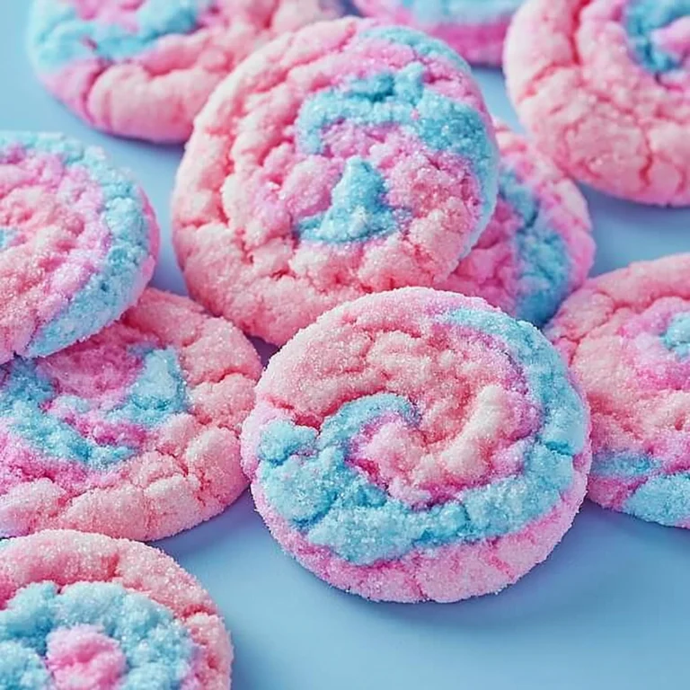 Delicious cotton candy cookies with vibrant colors and fluffy texture