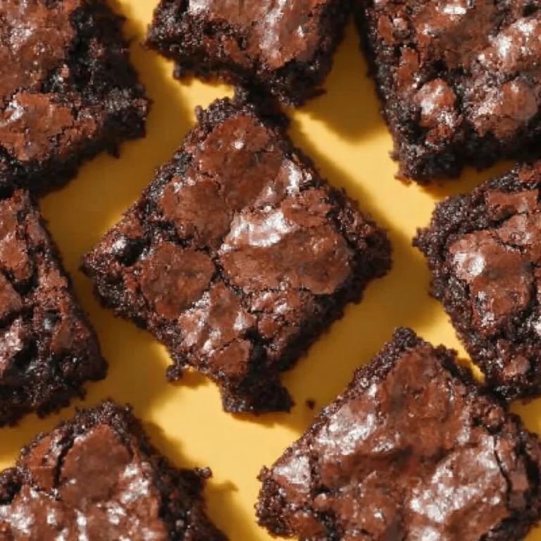 Delicious easy homemade brownies on a plate ready to enjoy