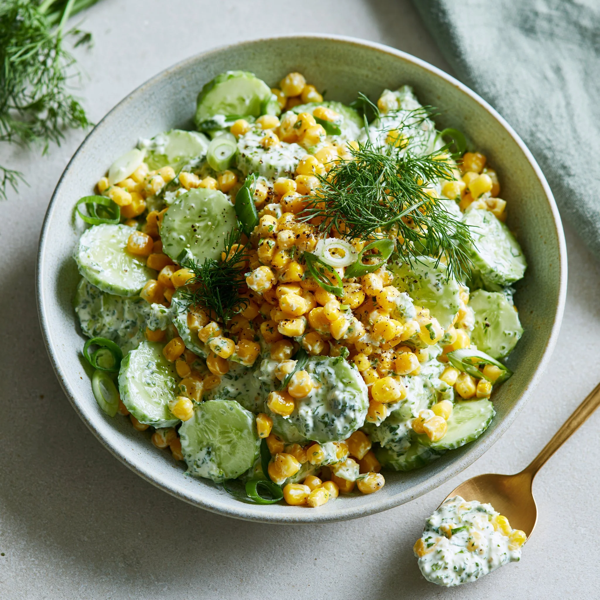 Creamy Corn & Cucumber Salad