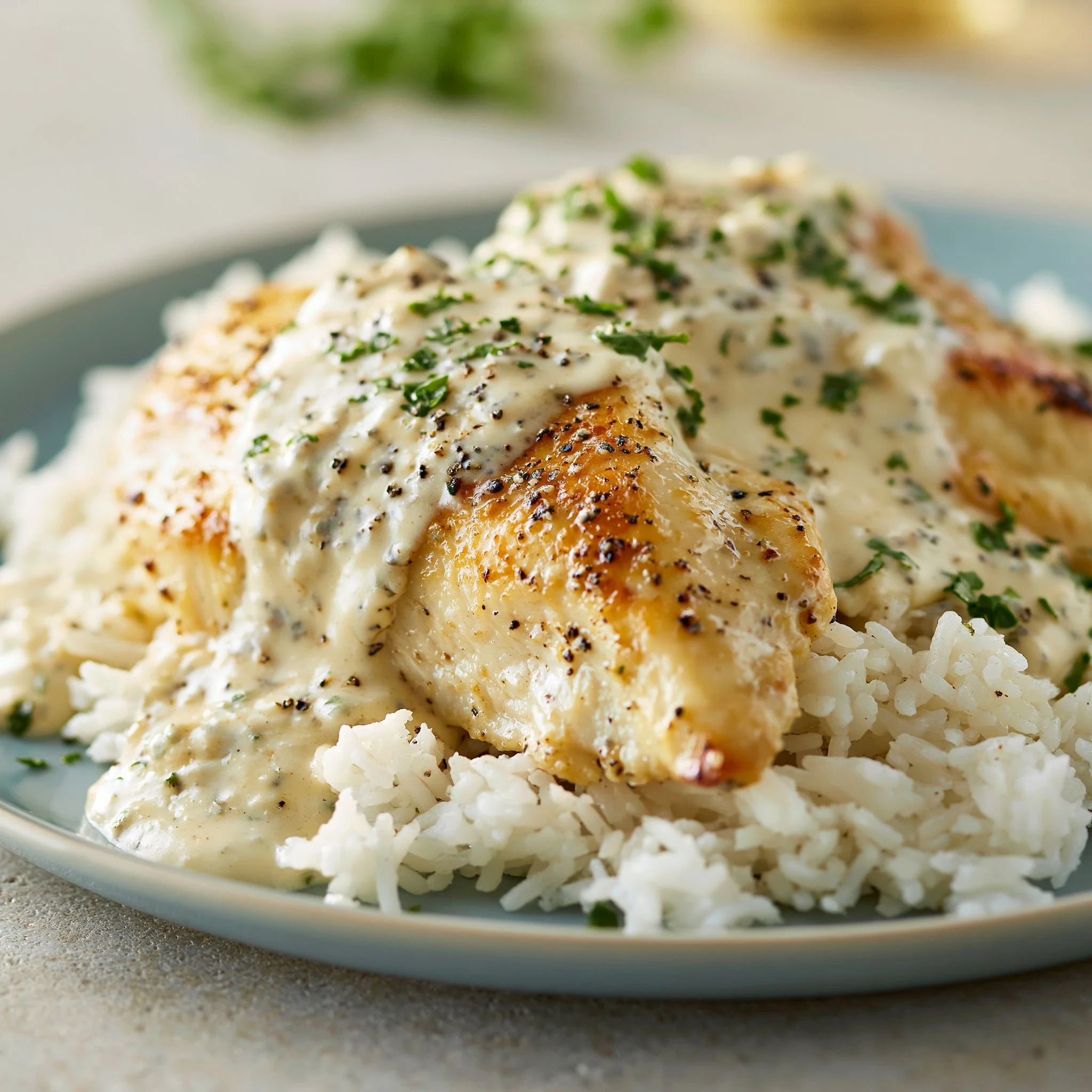 Creamy Smothered Chicken and Rice