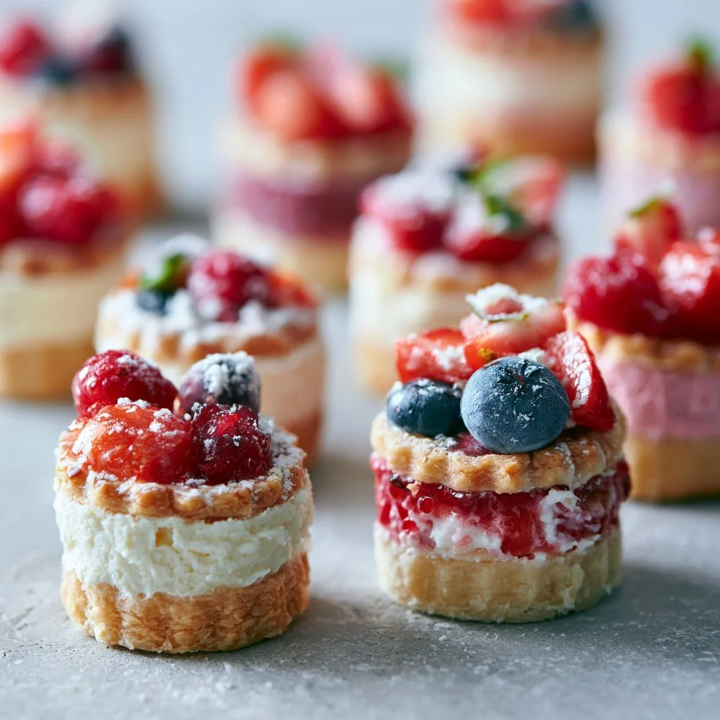 Delicious Cutie Pie mini cakes displayed on a vibrant dessert table