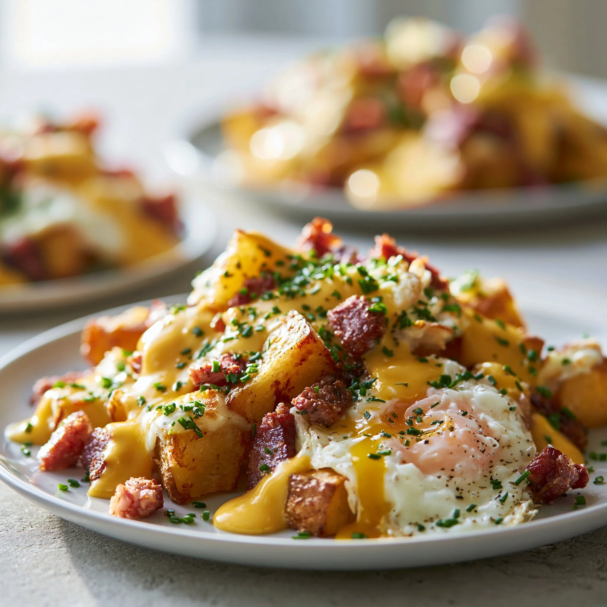 Breakfast Poutine with Hollandaise Sauce