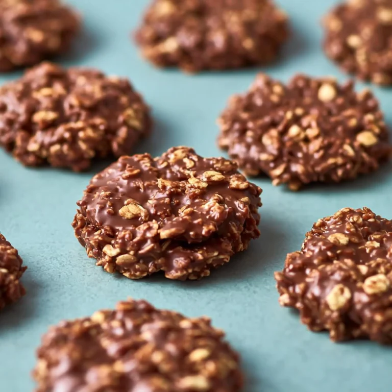 Delicious no-bake cookies on a plate ready to be enjoyed