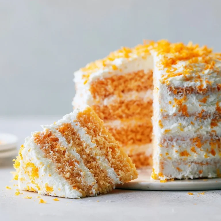 Delicious Orange Creamsicle Cake with vibrant orange frosting and creamy layers
