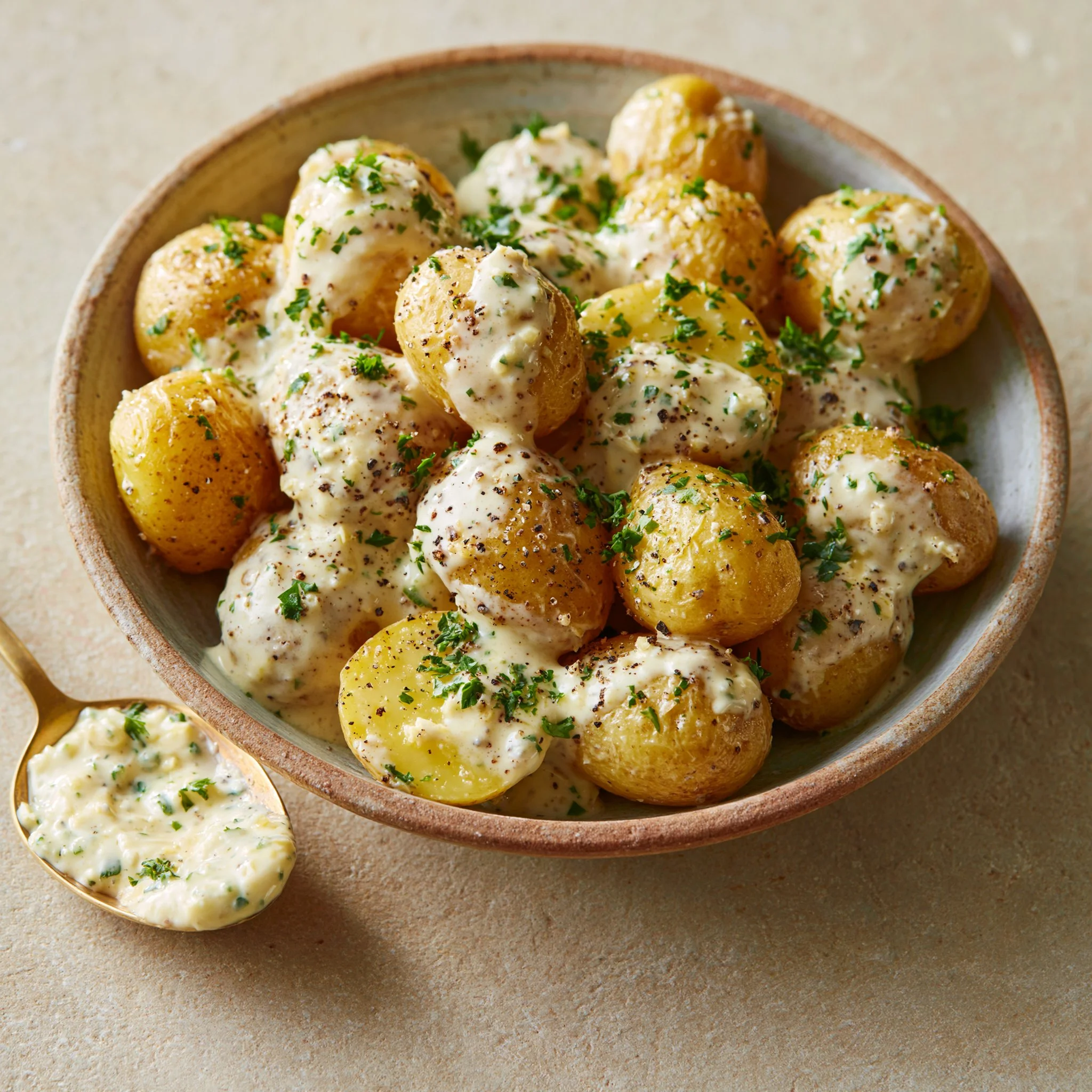 Creamy Garlic Sauce for Baby Potatoes