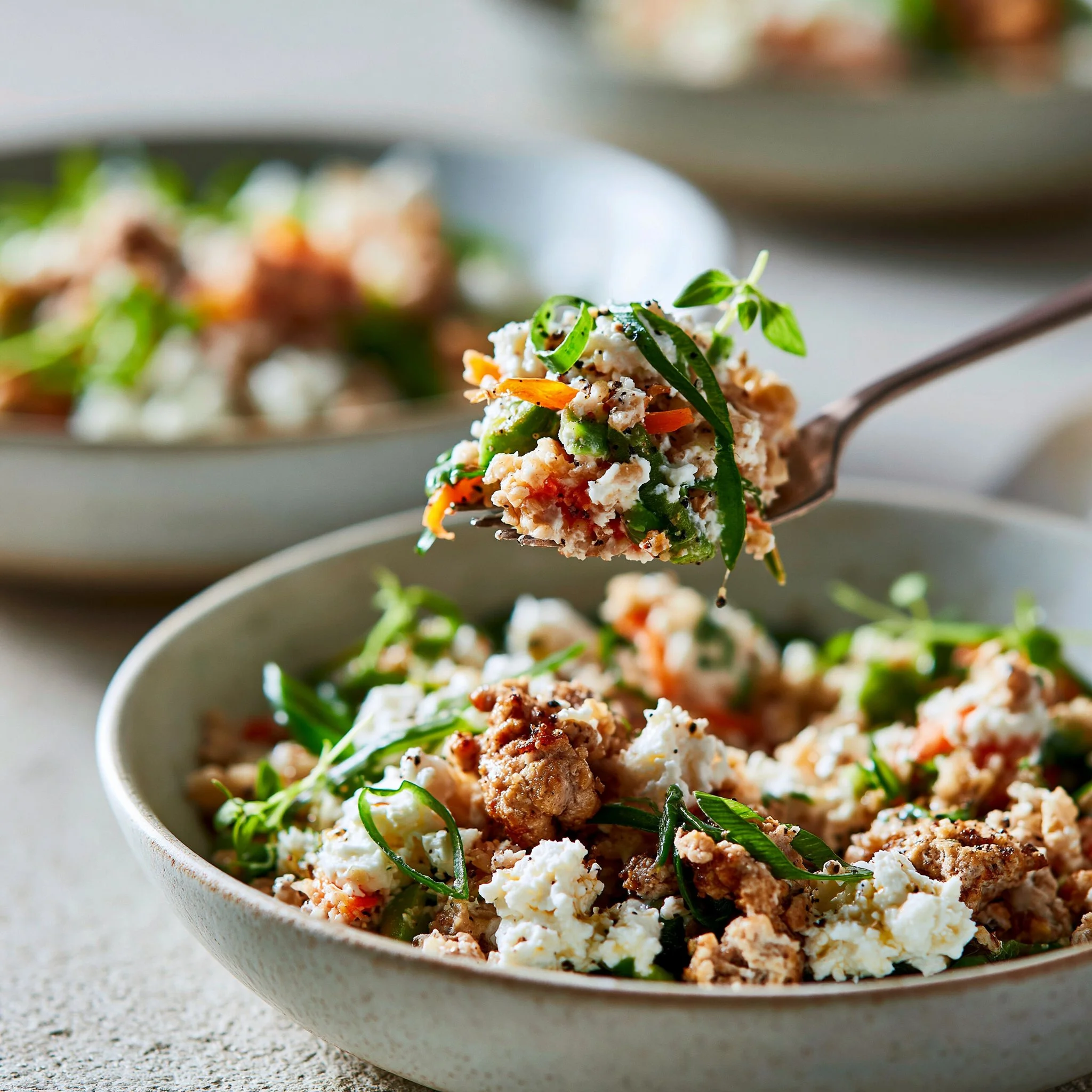 Ground Turkey Cottage Cheese Bowl