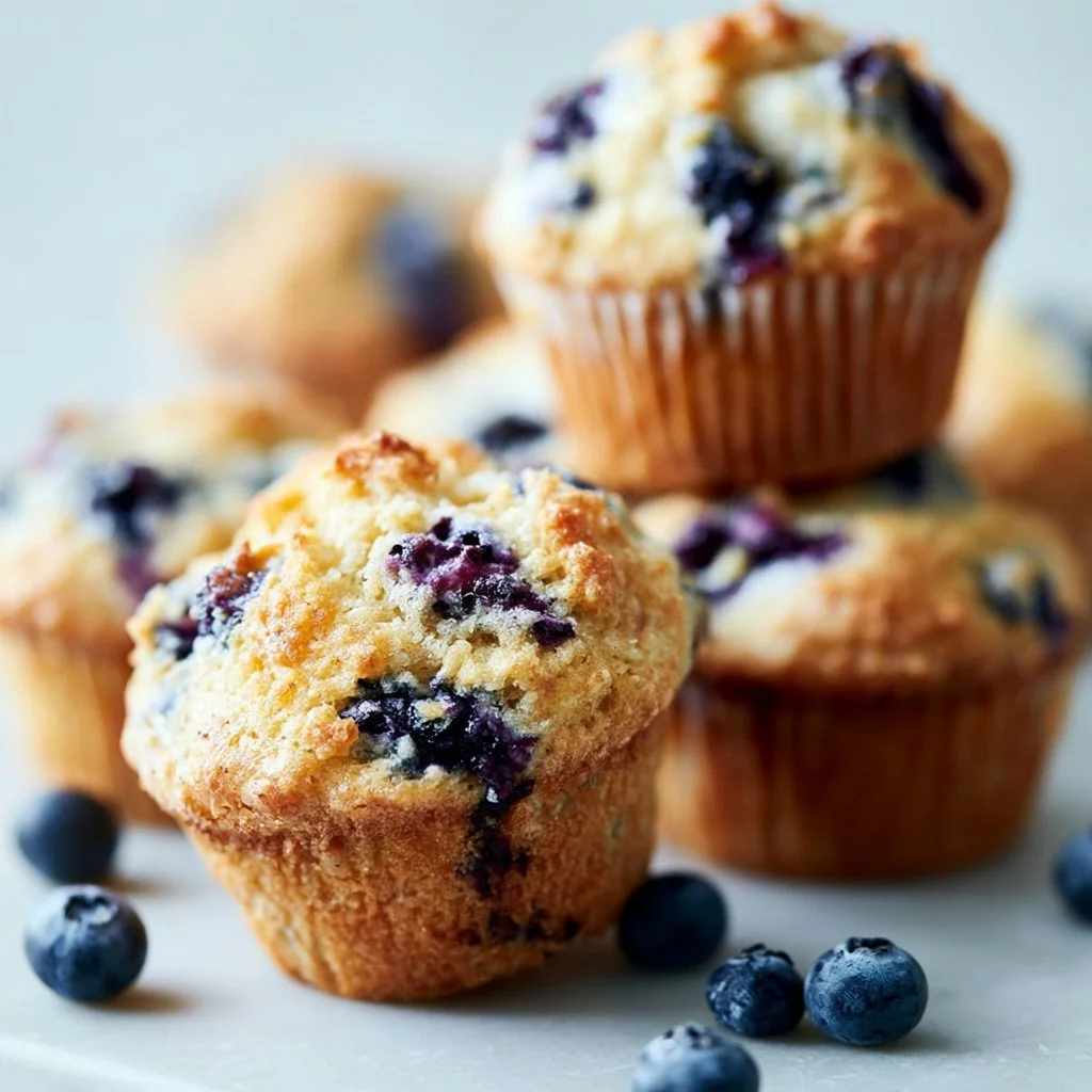 Diabetes-friendly blueberry muffins baked with fresh blueberries and healthy ingredients.