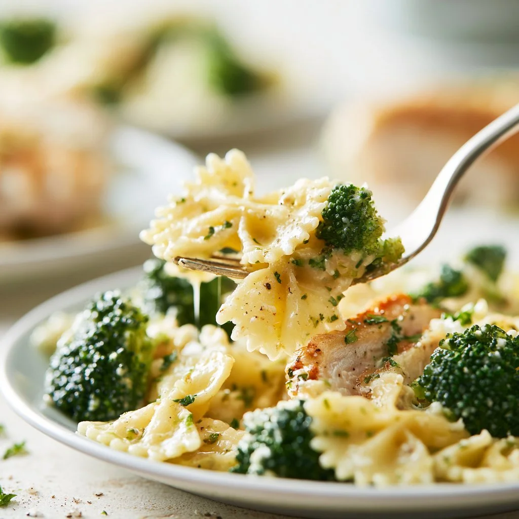 Cowboy Butter Lemon Bowtie Chicken with Broccoli